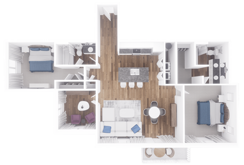 a floor plan of a 1 bedroom apartment
